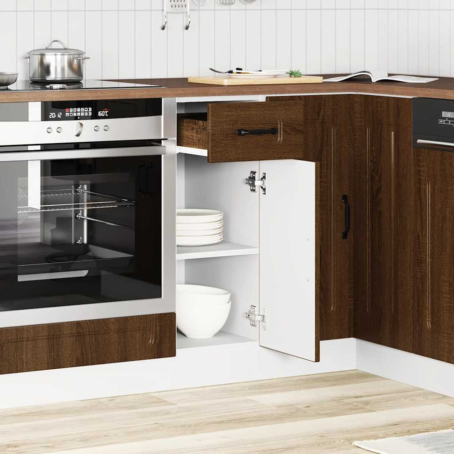Keuken onderkast "Porto" bewerkt hout bruin eikenkleur