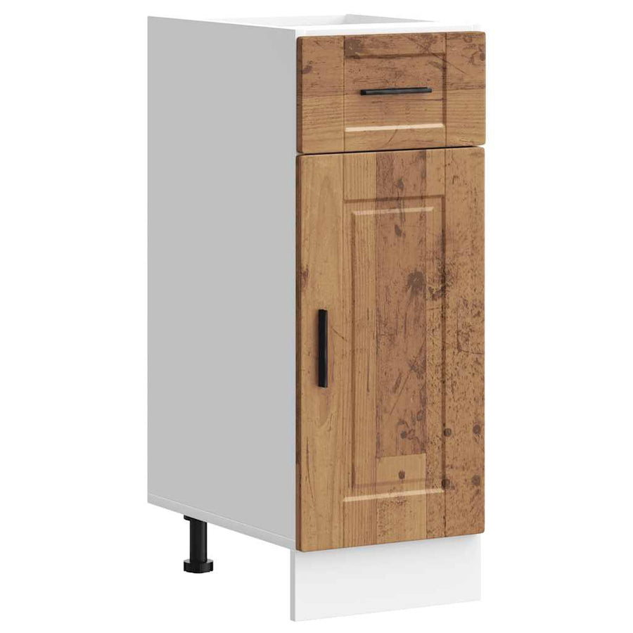Keuken onderkast "Porto" bewerkt hout oud houtkleurig