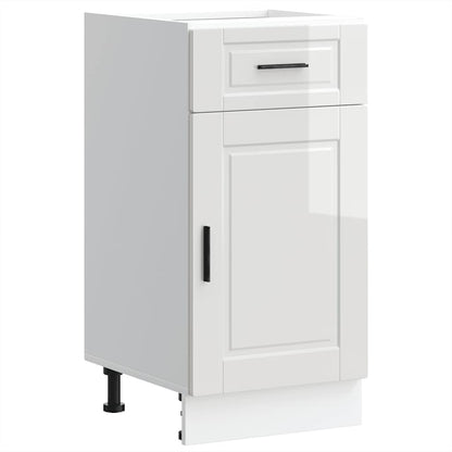 Keuken onderkast "Porto" bewerkt hout hoogglans wit