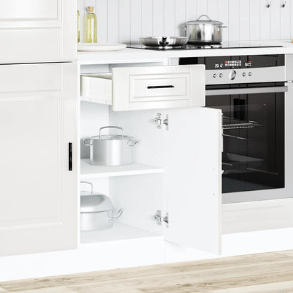 Keuken onderkast "Porto" bewerkt hout hoogglans wit