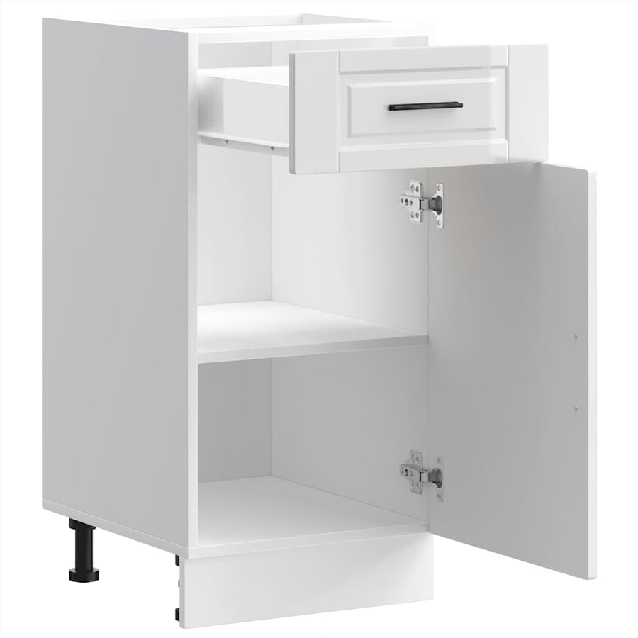 Keuken onderkast "Porto" bewerkt hout hoogglans wit