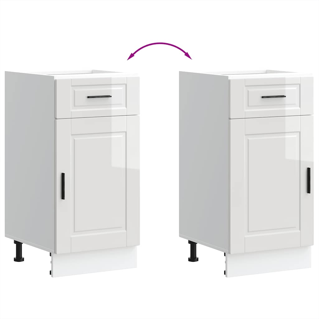 Keuken onderkast "Porto" bewerkt hout hoogglans wit