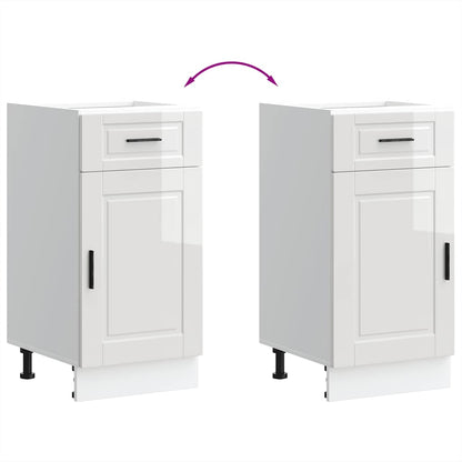 Keuken onderkast "Porto" bewerkt hout hoogglans wit
