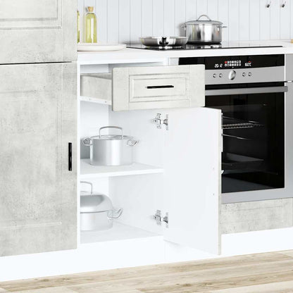 Keuken onderkast "Porto" bewerkt hout betongrijs