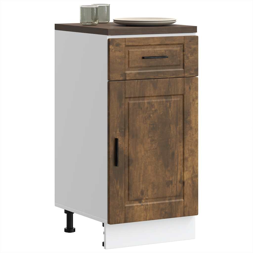 Keuken onderkast "Porto" bewerkt hout gerookt eikenkleurig