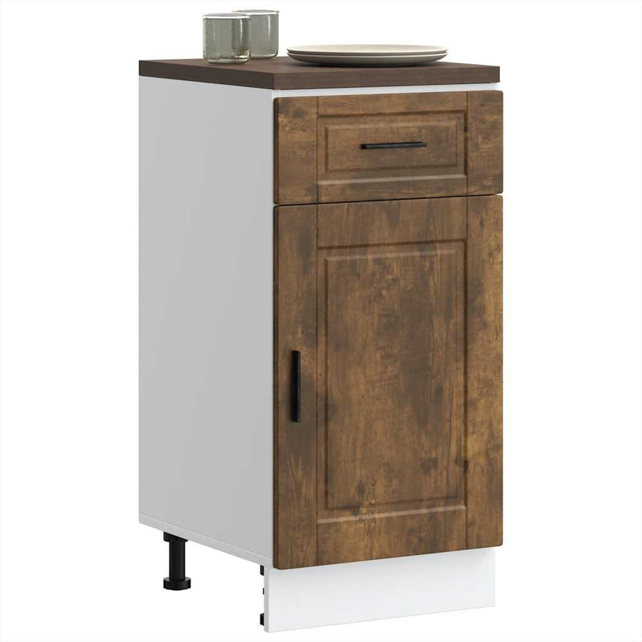 Keuken onderkast "Porto" bewerkt hout gerookt eikenkleurig