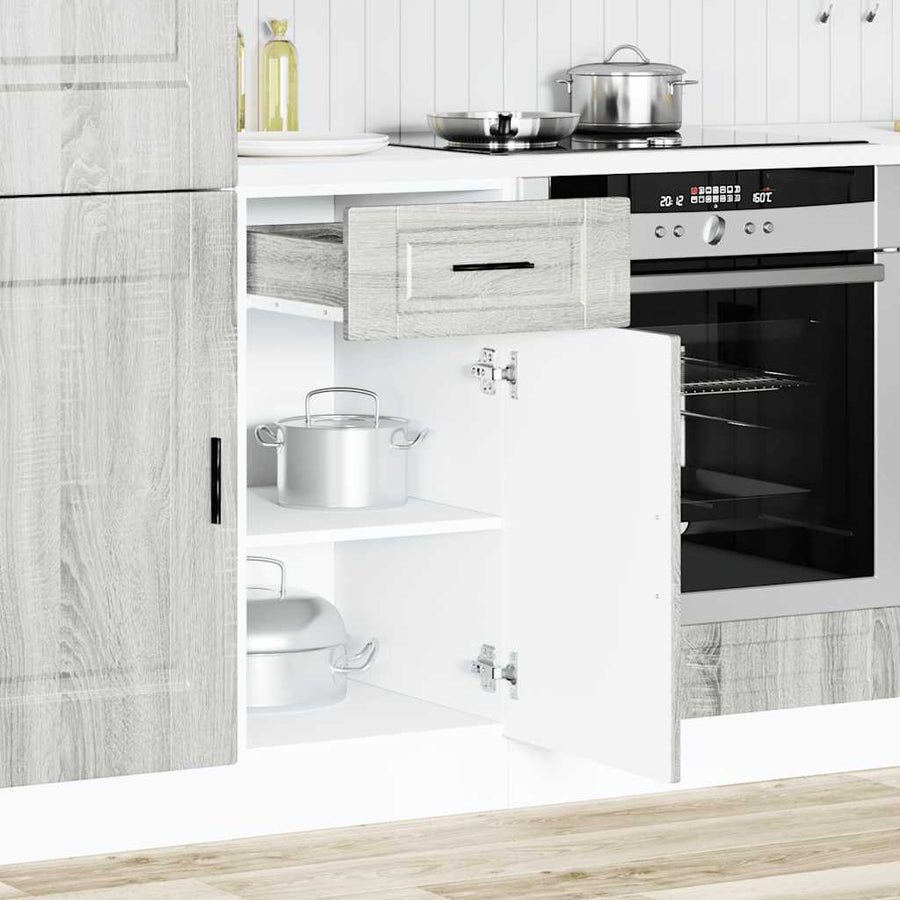 Keuken onderkast "Porto" bewerkt hout grijs sonoma eiken