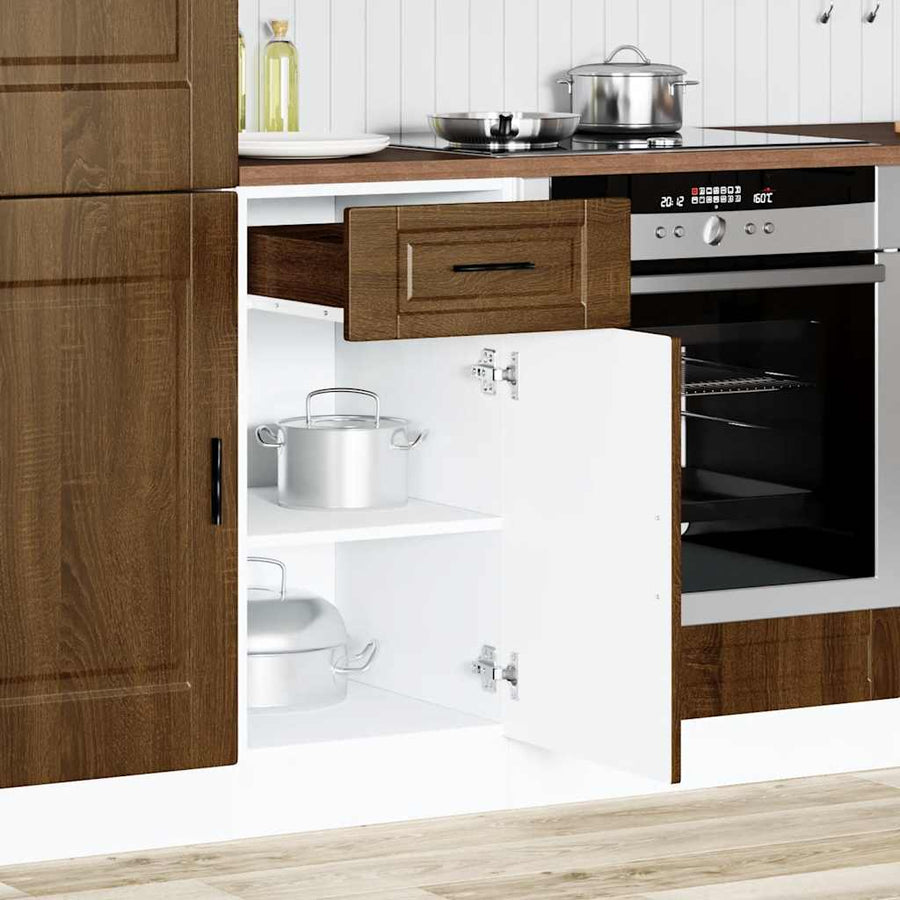 Keuken onderkast "Porto" bewerkt hout bruin eikenkleur