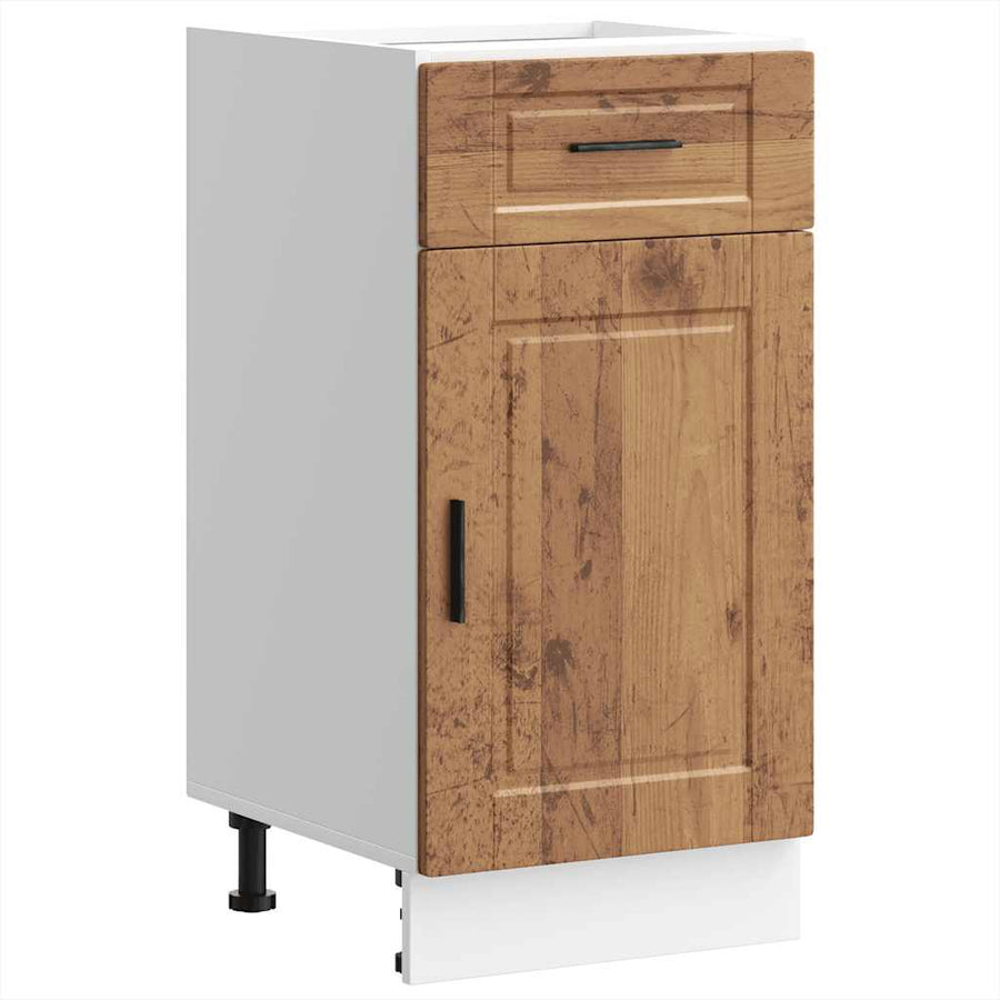 Keuken onderkast "Porto" bewerkt hout oud houtkleurig