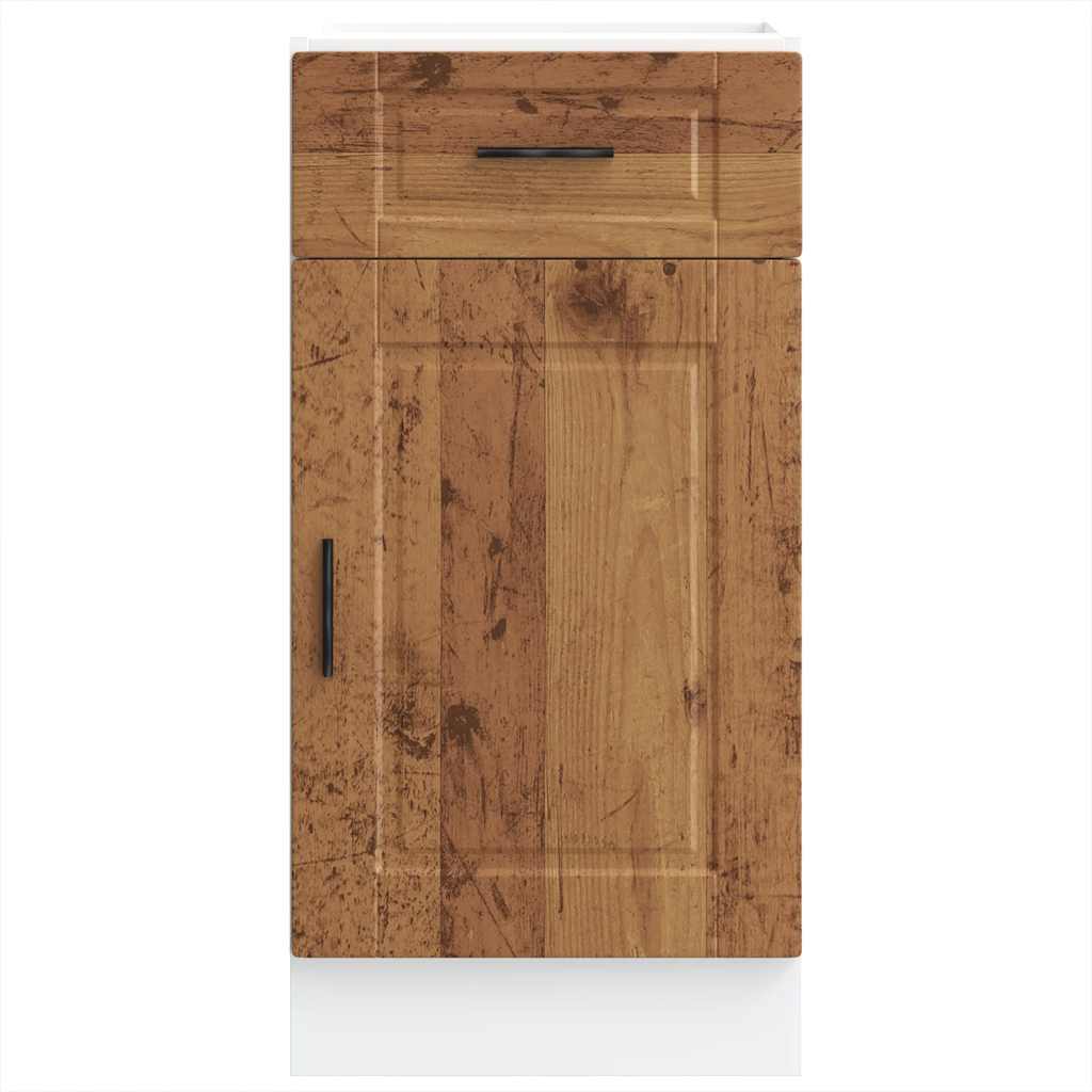 Keuken onderkast "Porto" bewerkt hout oud houtkleurig