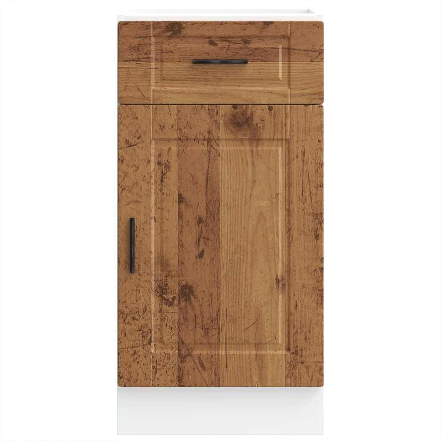 Keuken onderkast "Porto" bewerkt hout oud houtkleurig