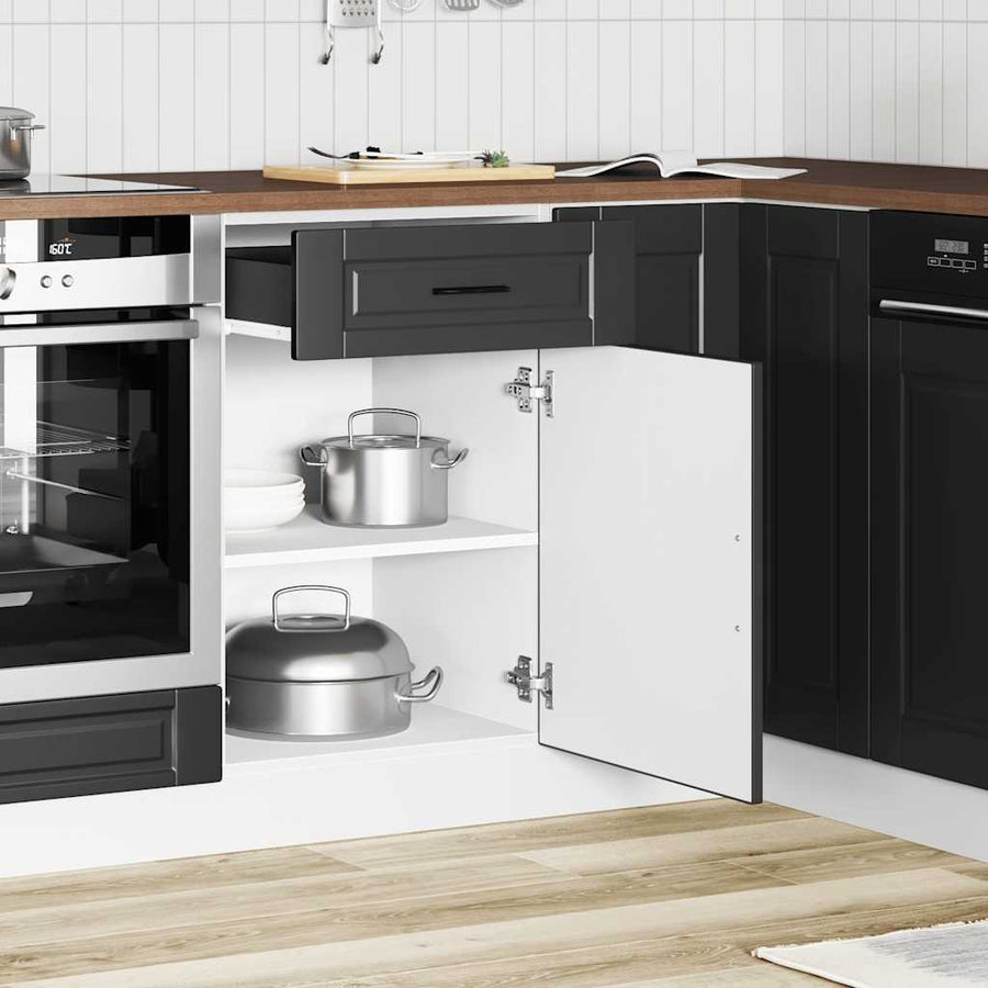 Keuken onderkast "Porto" bewerkt hout zwart