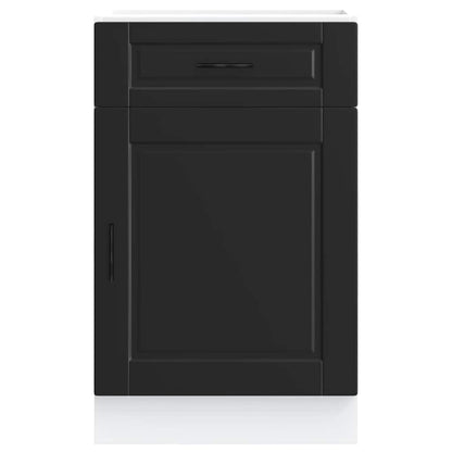 Keuken onderkast "Porto" bewerkt hout zwart
