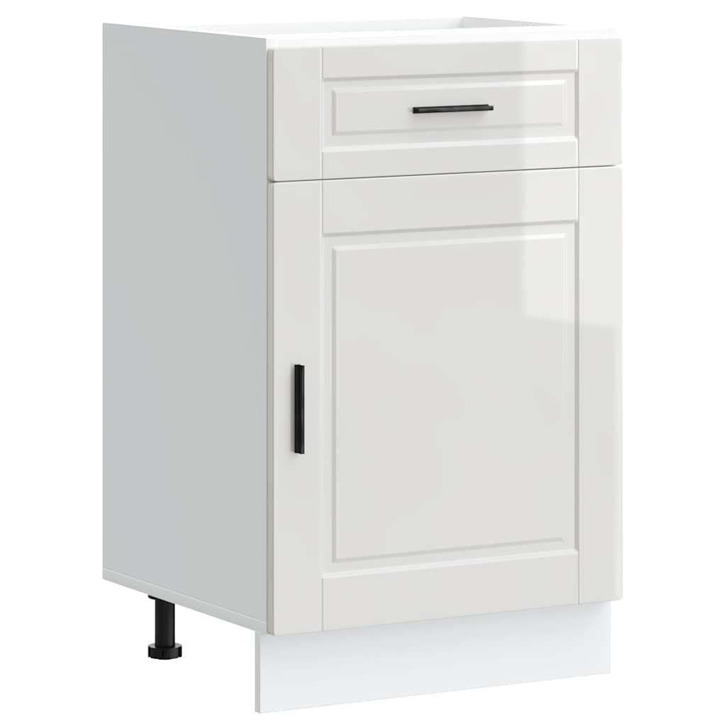 Keuken onderkast "Porto" bewerkt hout hoogglans wit