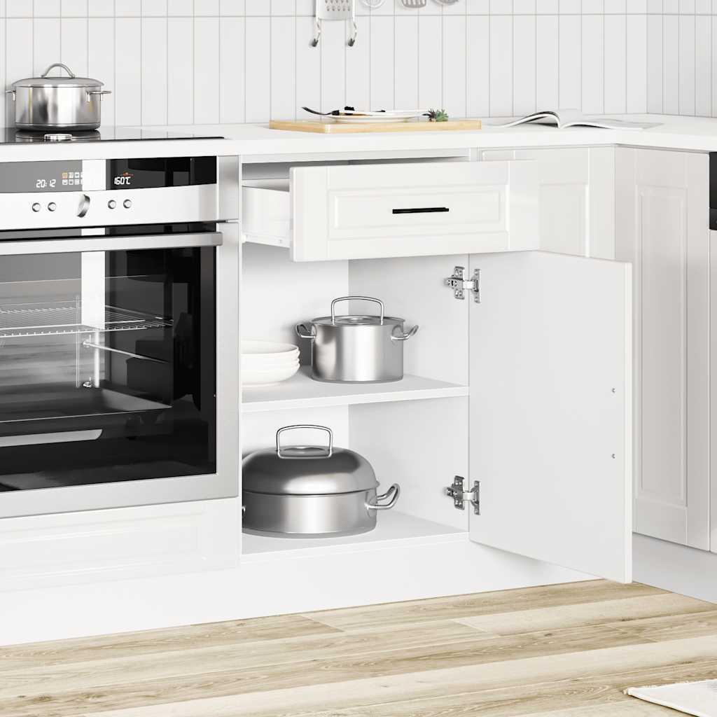 Keuken onderkast "Porto" bewerkt hout hoogglans wit