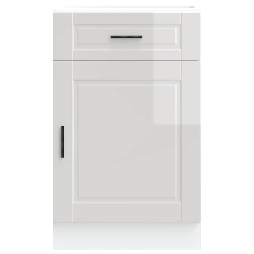 Keuken onderkast "Porto" bewerkt hout hoogglans wit