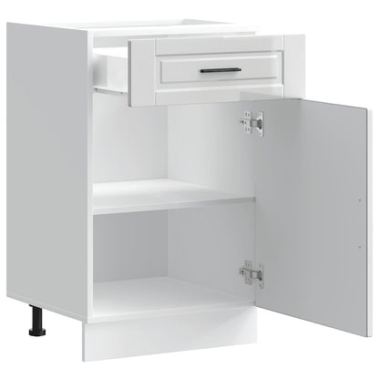Keuken onderkast "Porto" bewerkt hout hoogglans wit