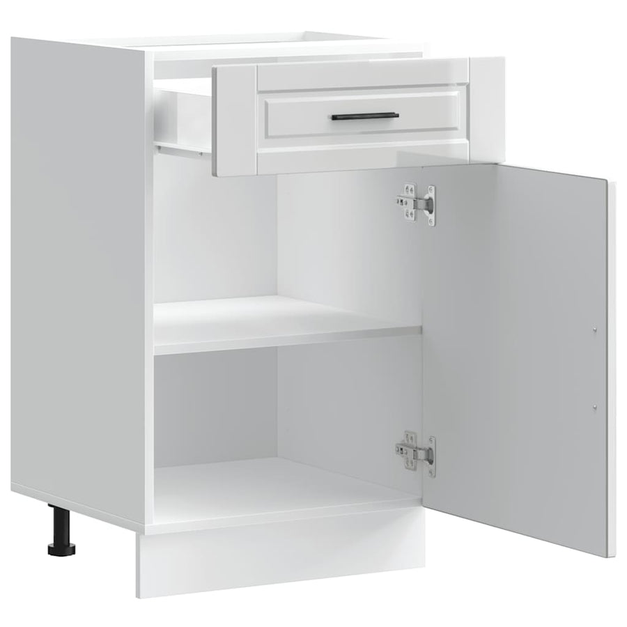 Keuken onderkast "Porto" bewerkt hout hoogglans wit