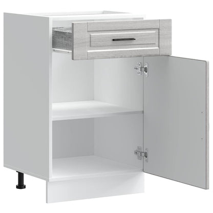 Keuken onderkast "Porto" bewerkt hout grijs sonoma eiken