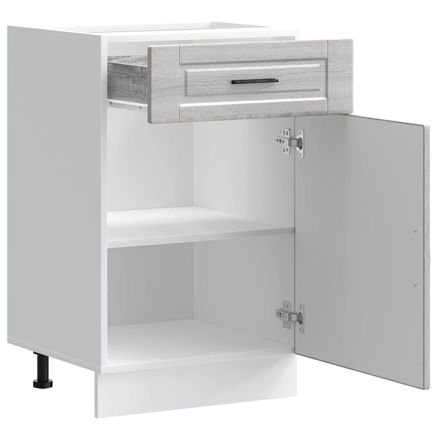 Keuken onderkast "Porto" bewerkt hout grijs sonoma eiken