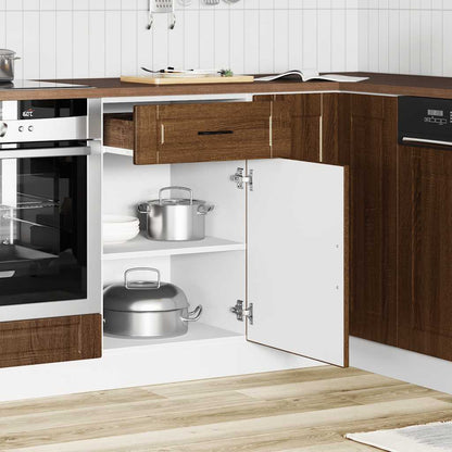 Keuken onderkast "Porto" bewerkt hout bruin eikenkleur