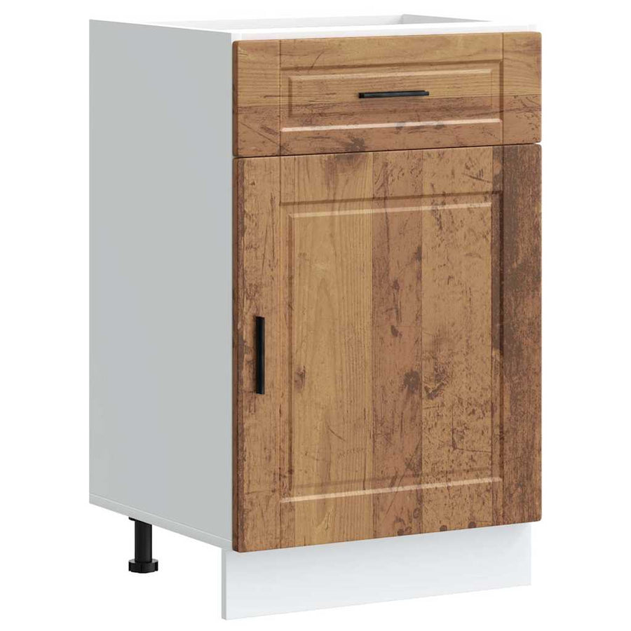 Keuken onderkast "Porto" bewerkt hout oud houtkleurig