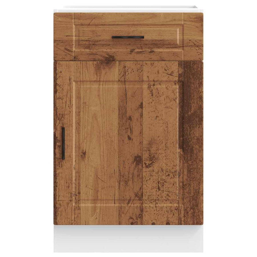 Keuken onderkast "Porto" bewerkt hout oud houtkleurig