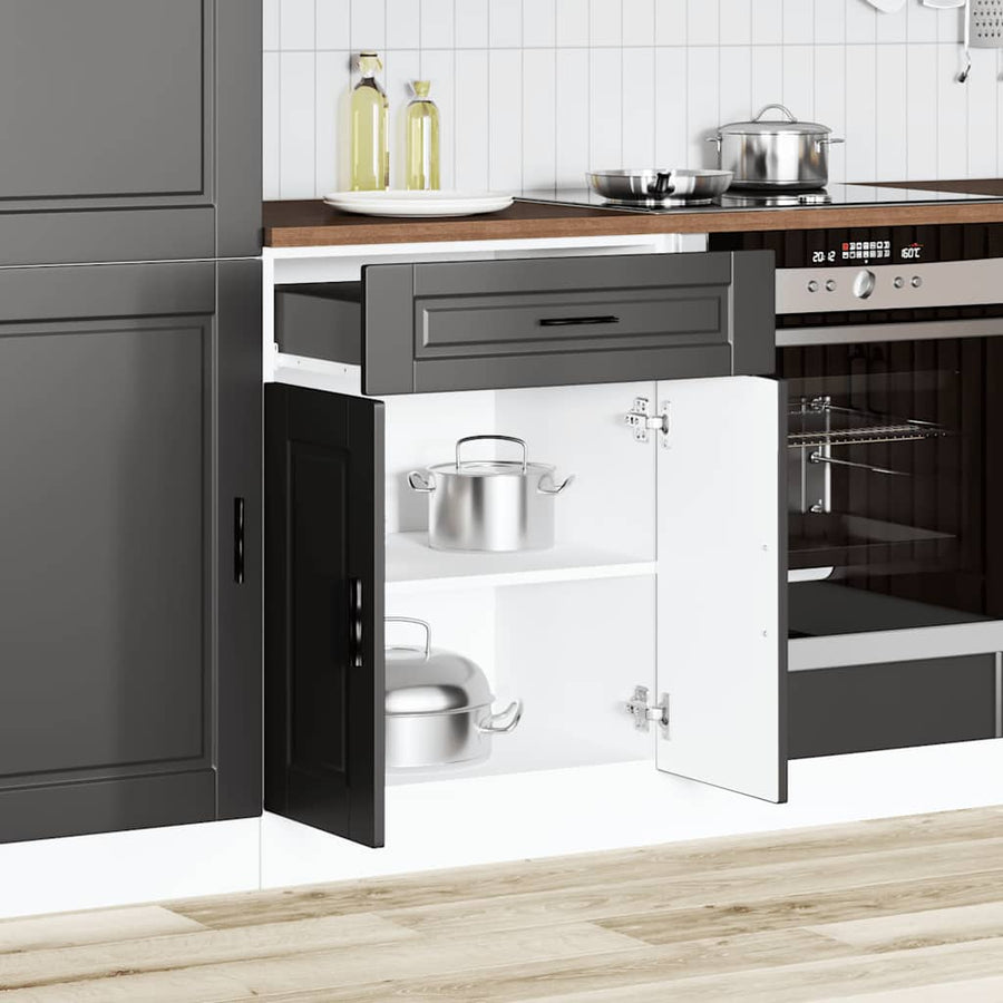 Keuken onderkast "Porto" bewerkt hout zwart