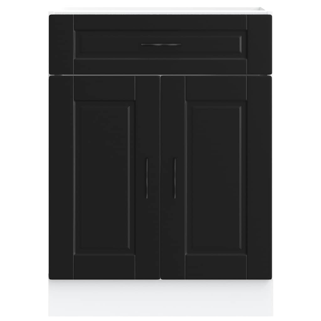 Keuken onderkast "Porto" bewerkt hout zwart