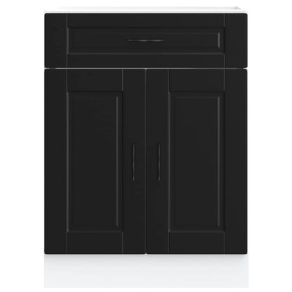 Keuken onderkast "Porto" bewerkt hout zwart