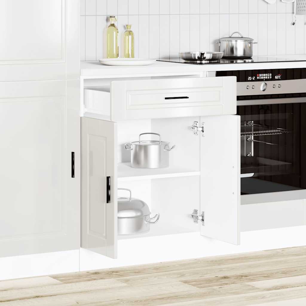 Keuken onderkast "Porto" bewerkt hout hoogglans wit