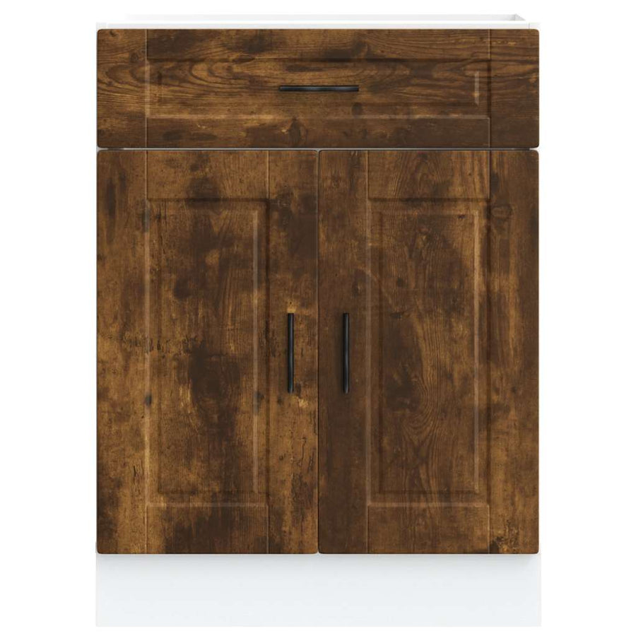 Keuken onderkast "Porto" bewerkt hout gerookt eikenkleurig