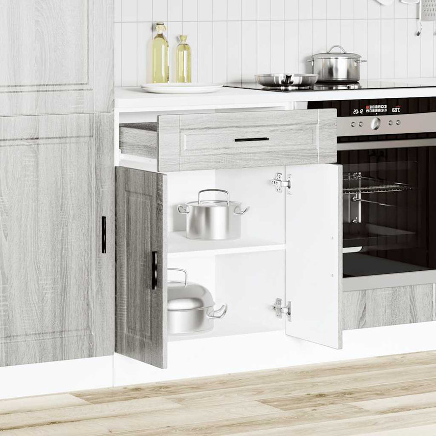 Keuken onderkast "Porto" bewerkt hout grijs sonoma eiken