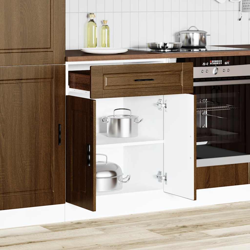 Keuken onderkast "Porto" bewerkt hout bruin eikenkleur