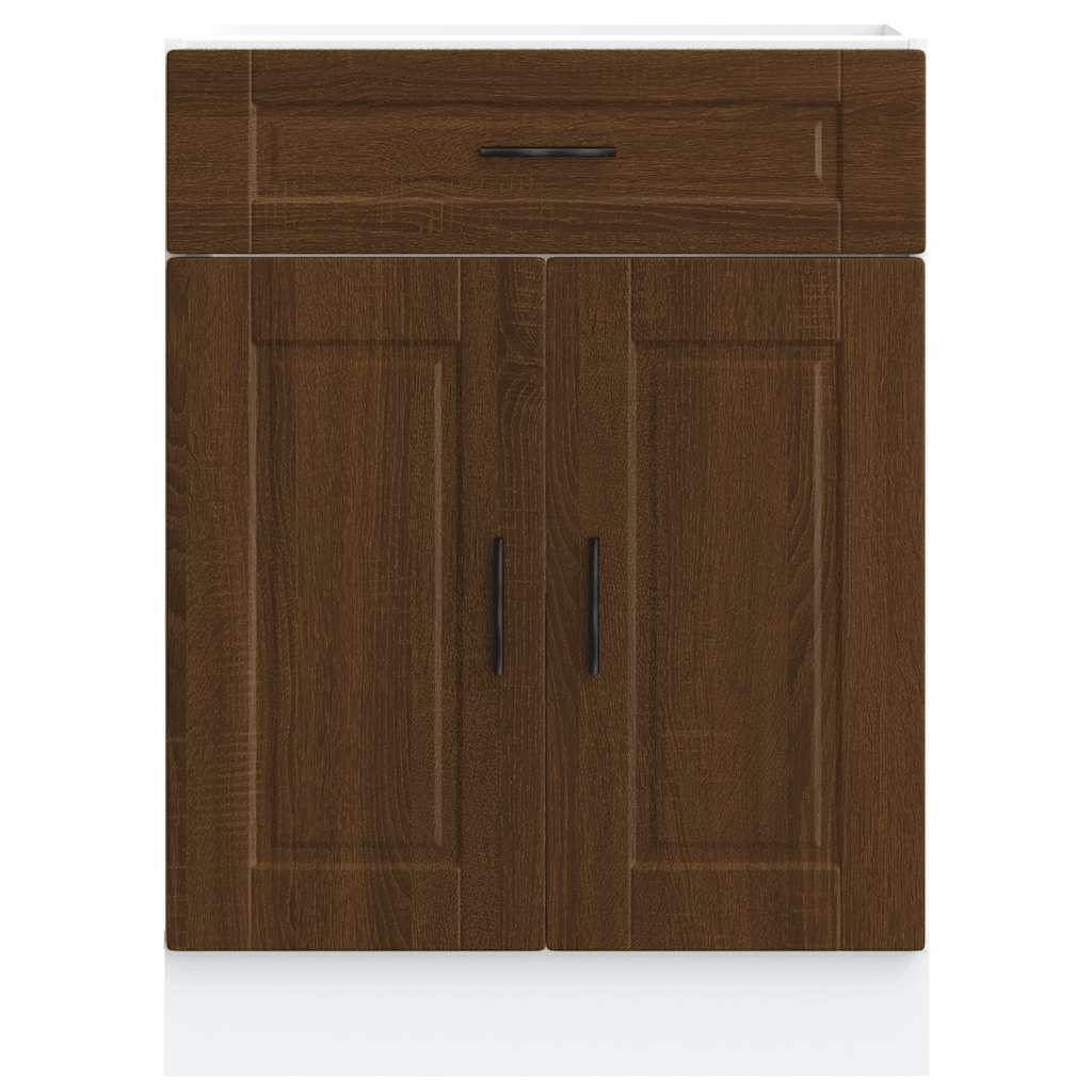 Keuken onderkast "Porto" bewerkt hout bruin eikenkleur