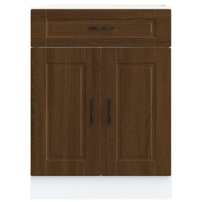 Keuken onderkast "Porto" bewerkt hout bruin eikenkleur