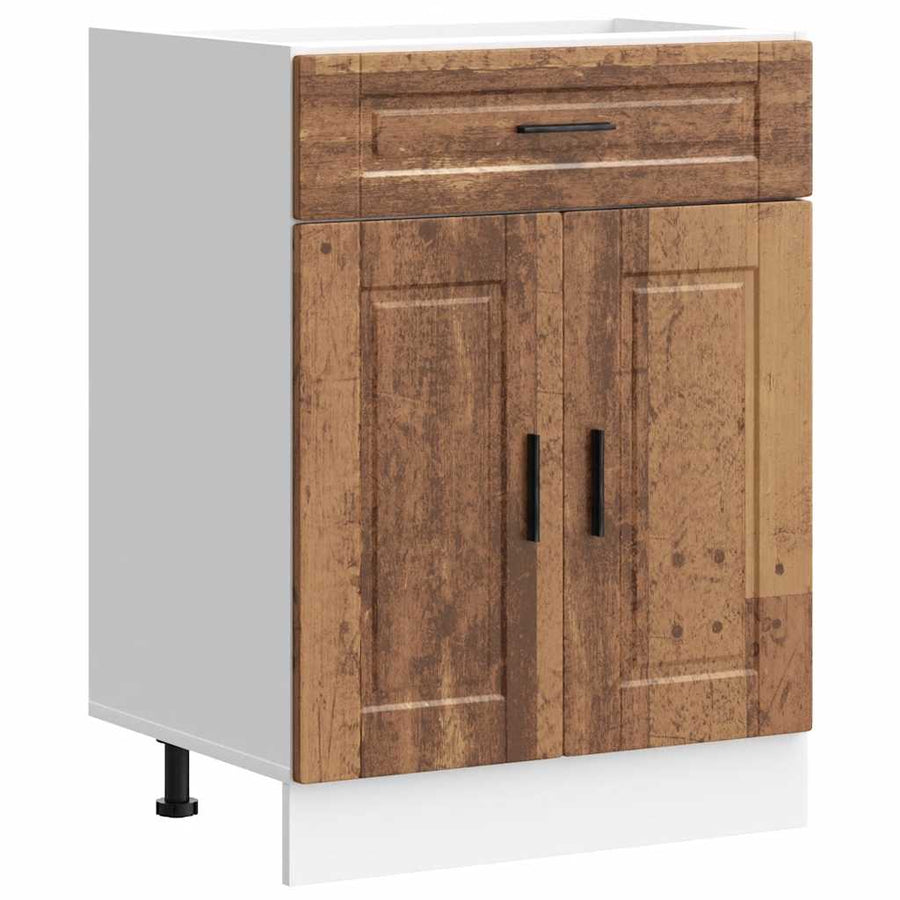 Keuken onderkast "Porto" bewerkt hout oud houtkleurig