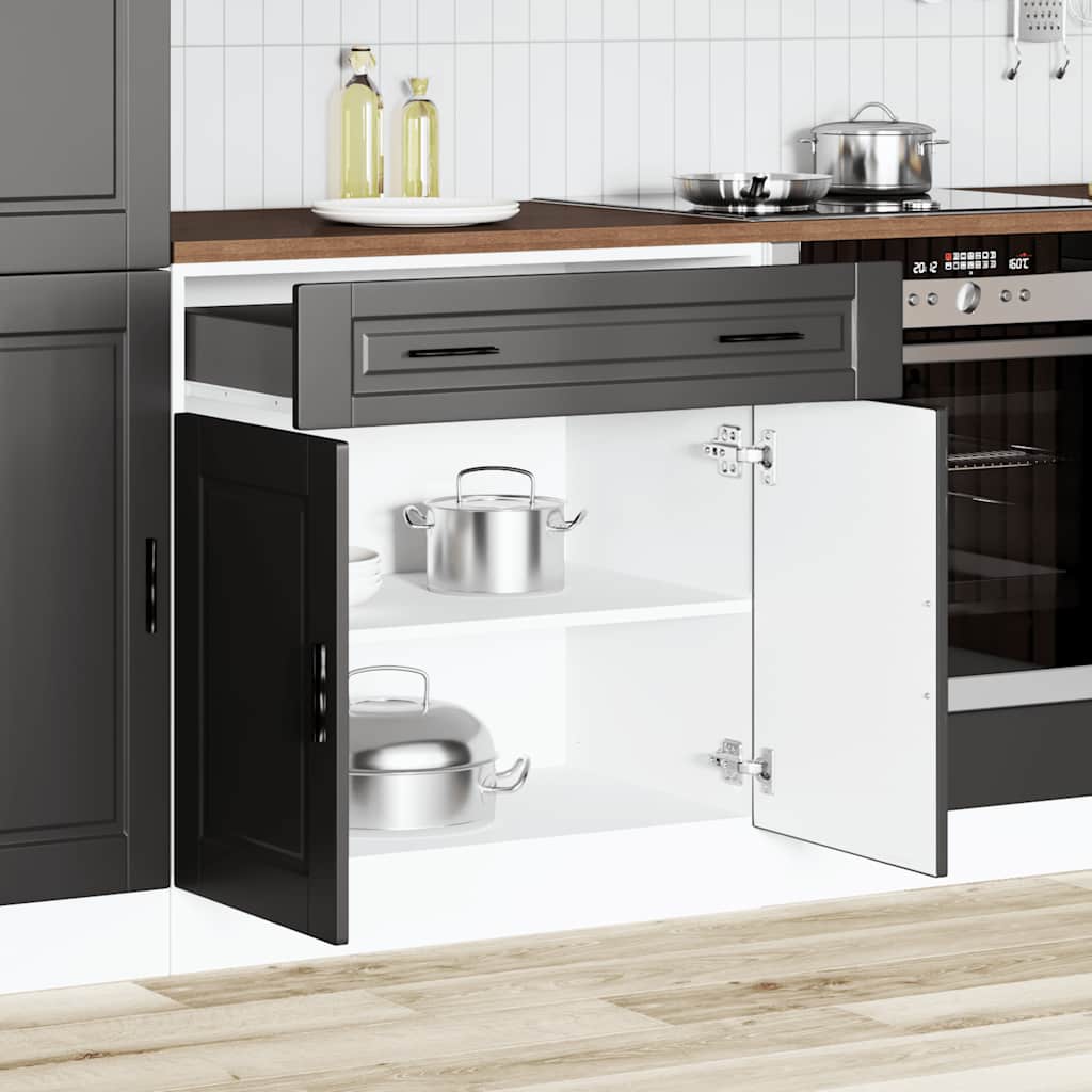 Keuken onderkast "Porto" bewerkt hout zwart