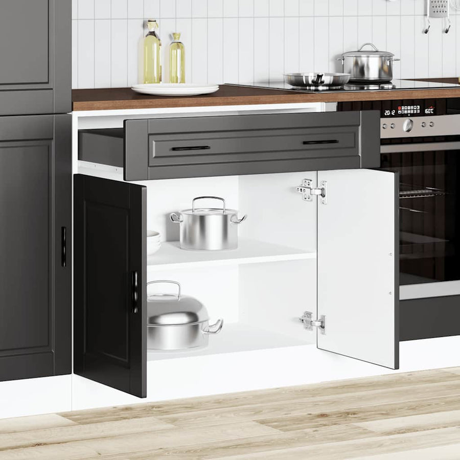 Keuken onderkast "Porto" bewerkt hout zwart