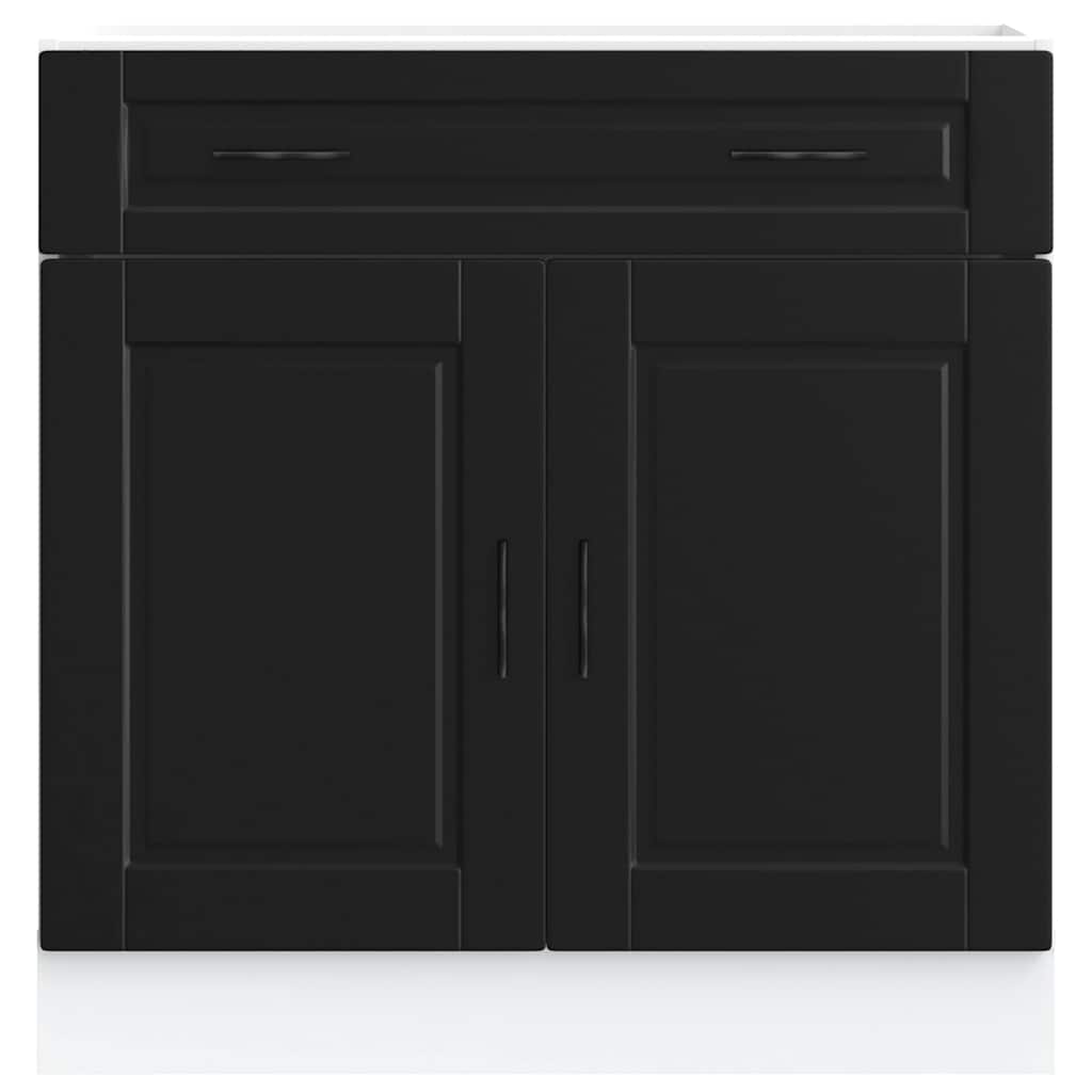 Keuken onderkast "Porto" bewerkt hout zwart