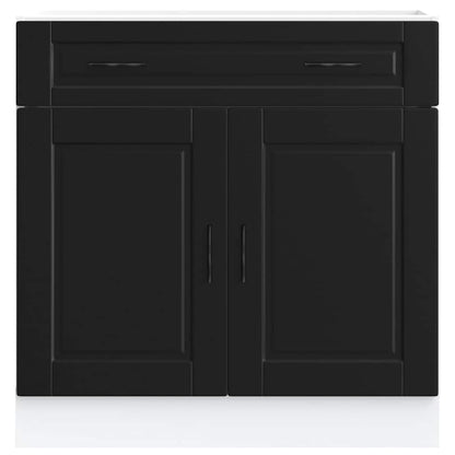 Keuken onderkast "Porto" bewerkt hout zwart