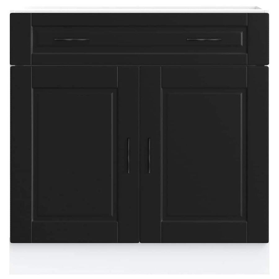 Keuken onderkast "Porto" bewerkt hout zwart