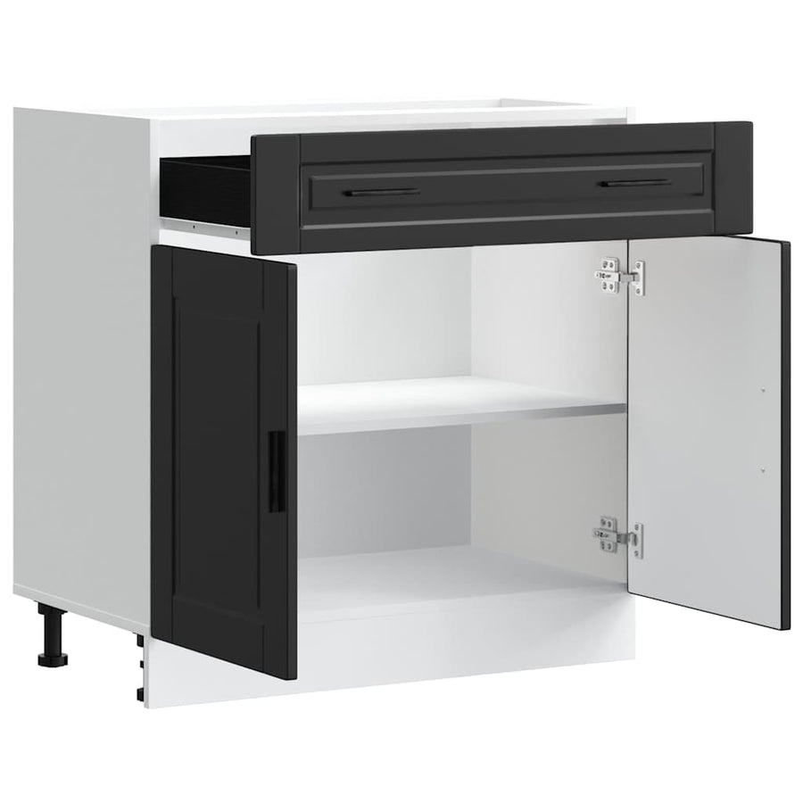 Keuken onderkast "Porto" bewerkt hout zwart
