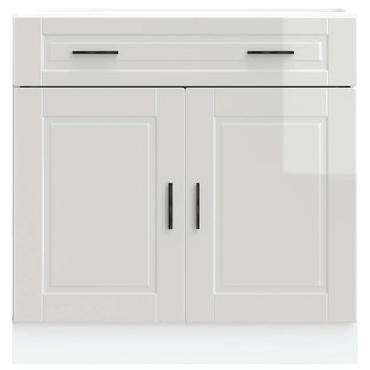 Keuken onderkast "Porto" bewerkt hout hoogglans wit
