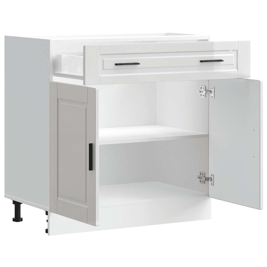 Keuken onderkast "Porto" bewerkt hout hoogglans wit