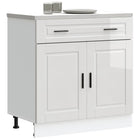 Keukenonderkast 80x46x81,5 cm hoogglans wit bewerkt hout