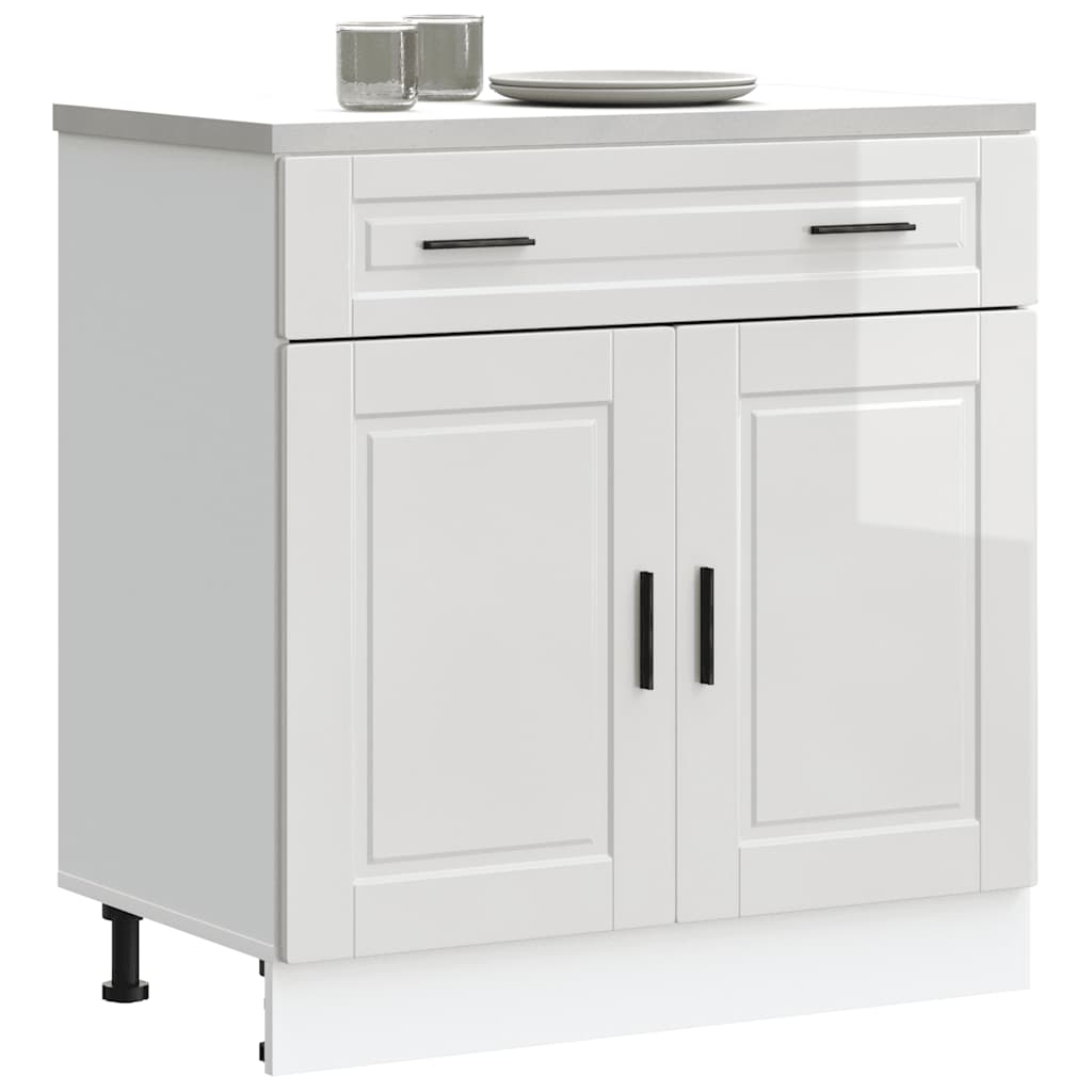 Keuken onderkast "Porto" bewerkt hout hoogglans wit