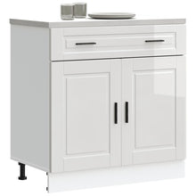 Keuken onderkast "Porto" bewerkt hout hoogglans wit