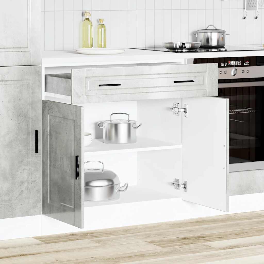 Keuken onderkast "Porto" bewerkt hout betongrijs