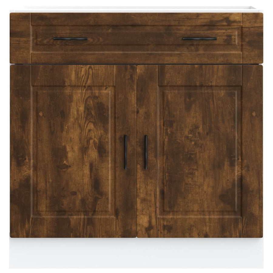 Keuken onderkast "Porto" bewerkt hout gerookt eikenkleurig
